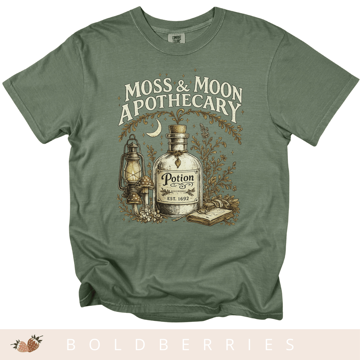 Apothecary Potion T-Shirt — Moss & Moon Vintage Herbal Design