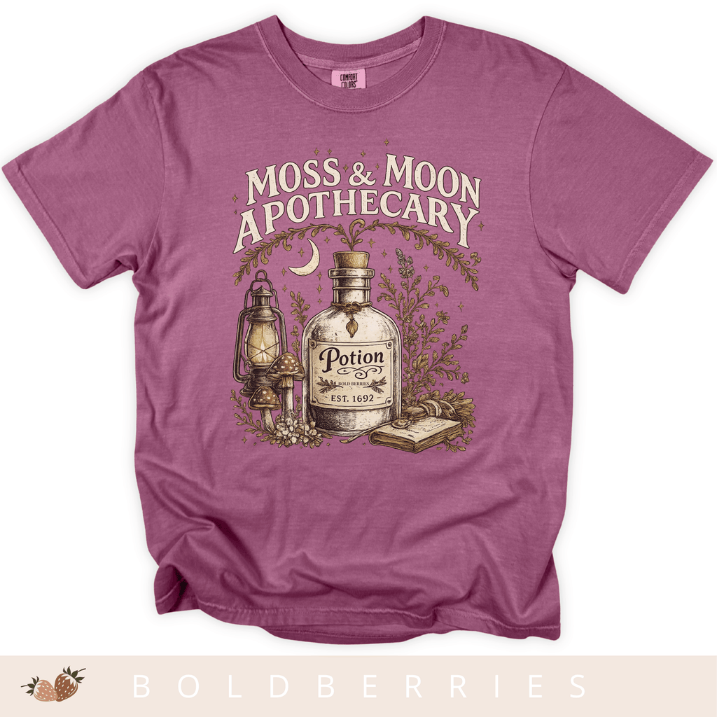 Apothecary Potion T-Shirt — Moss & Moon Vintage Herbal Design