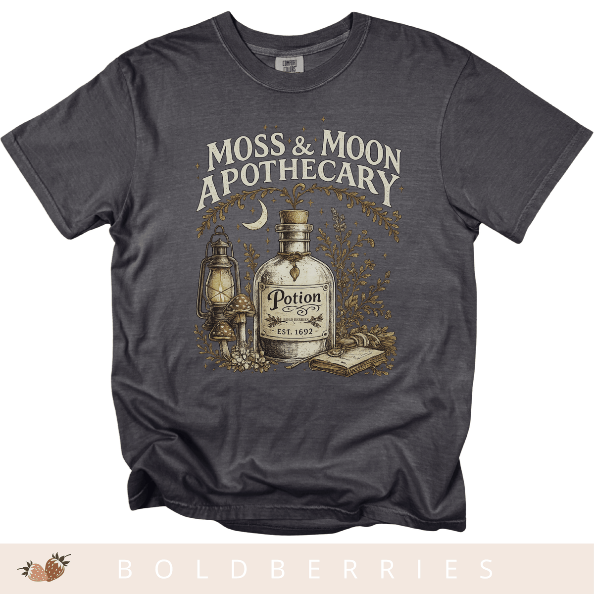 Apothecary Potion T-Shirt — Moss & Moon Vintage Herbal Design