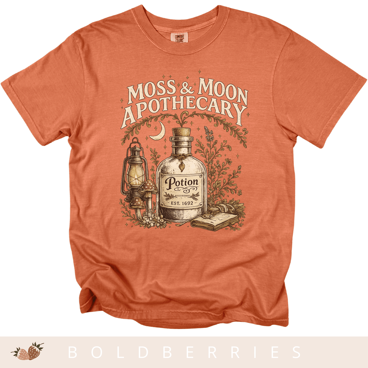 Apothecary Potion T-Shirt — Moss & Moon Vintage Herbal Design