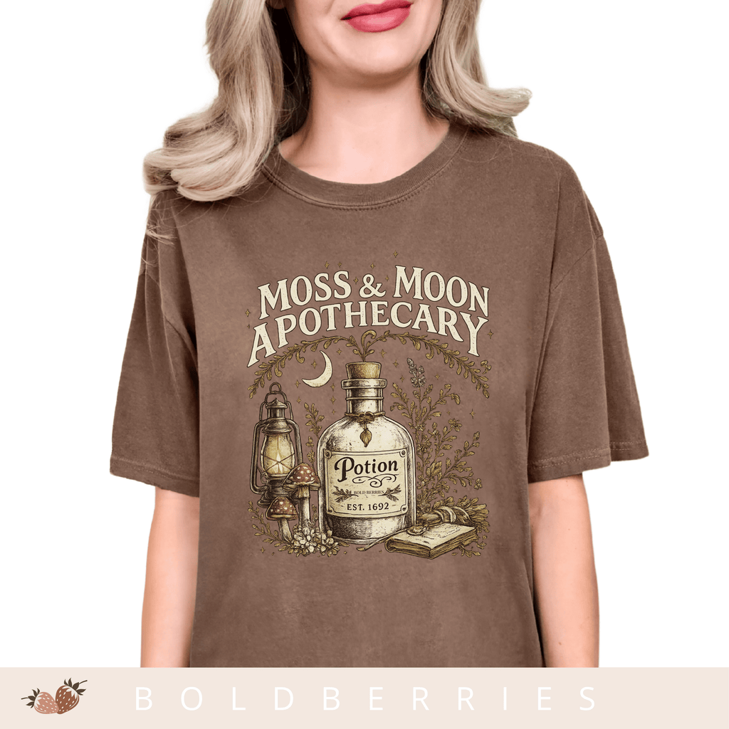 Apothecary Potion T-Shirt — Moss & Moon Vintage Herbal Design