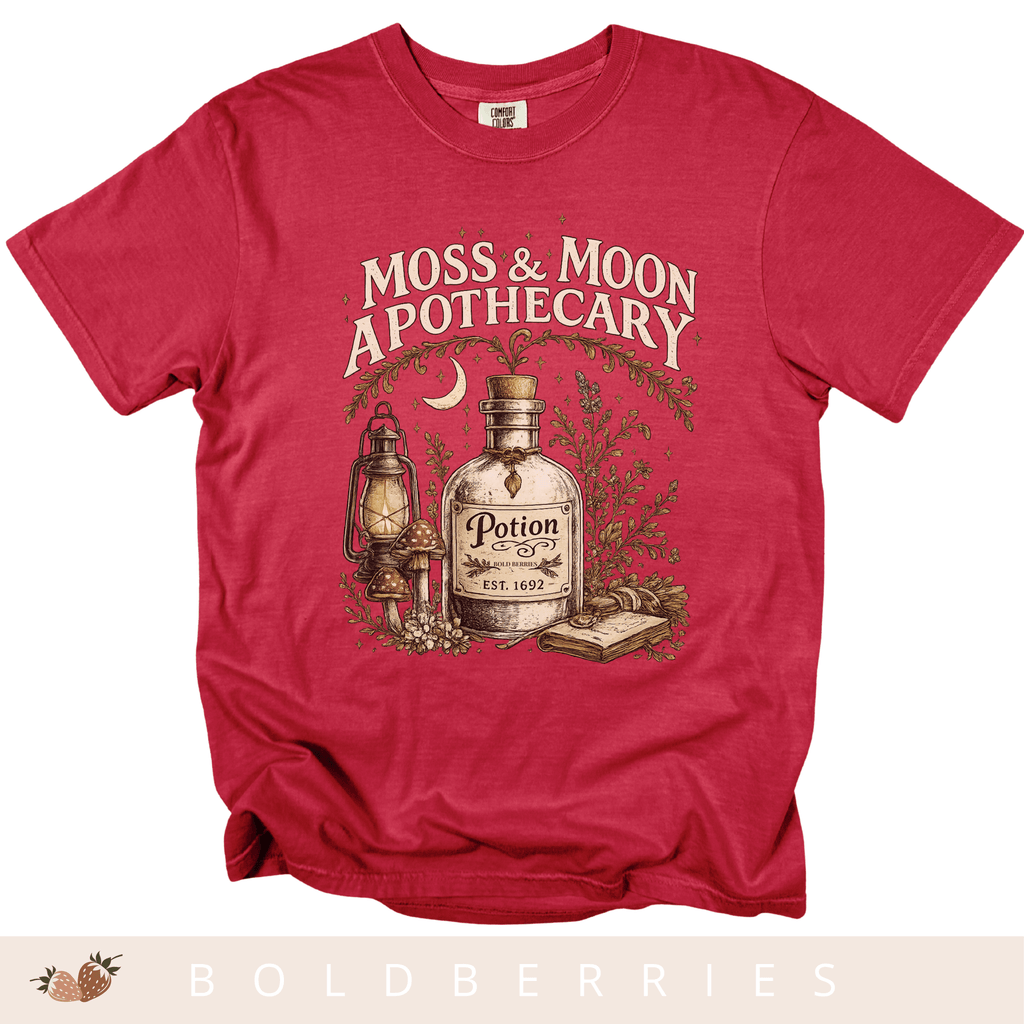Apothecary Potion T-Shirt — Moss & Moon Vintage Herbal Design