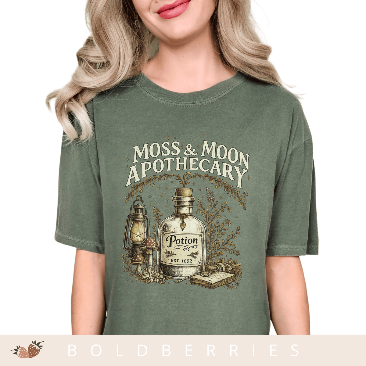 Apothecary Potion T-Shirt — Moss & Moon Vintage Herbal Design