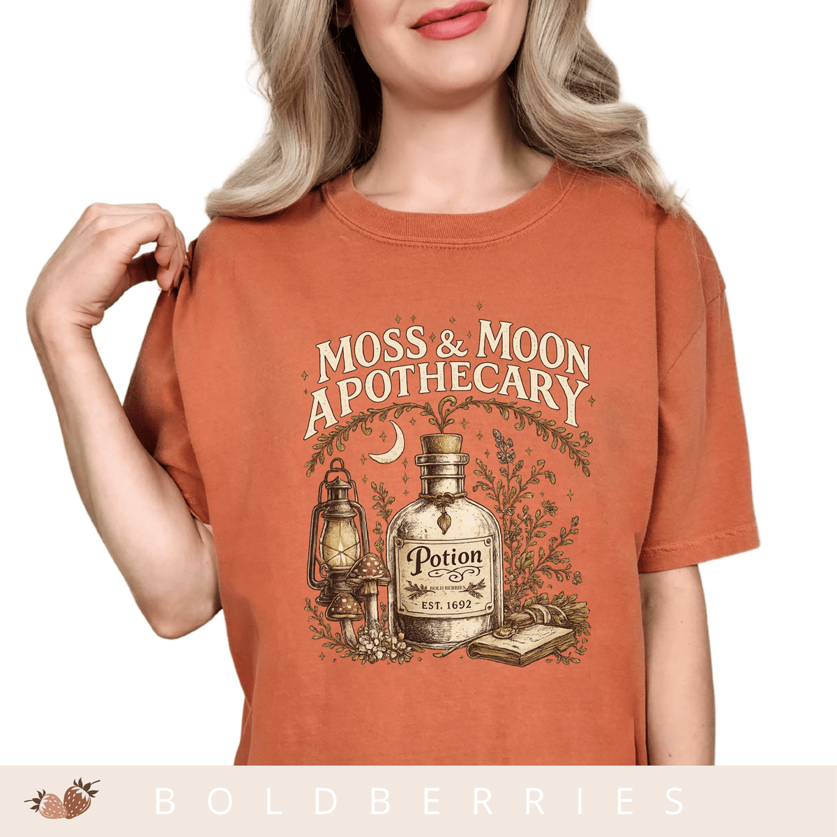 Apothecary Potion T-Shirt — Moss & Moon Vintage Herbal Design
