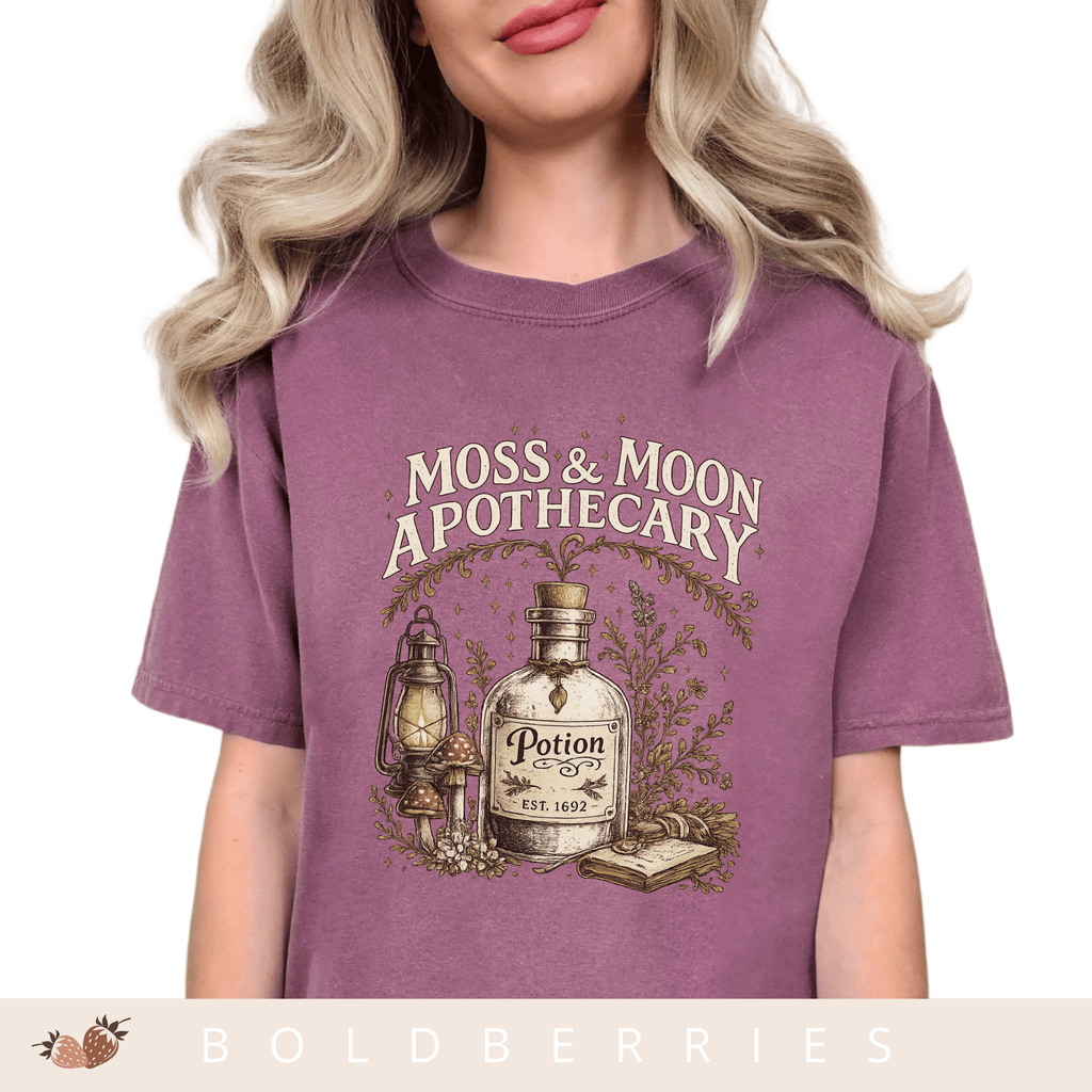 Apothecary Potion T-Shirt — Moss & Moon Vintage Herbal Design