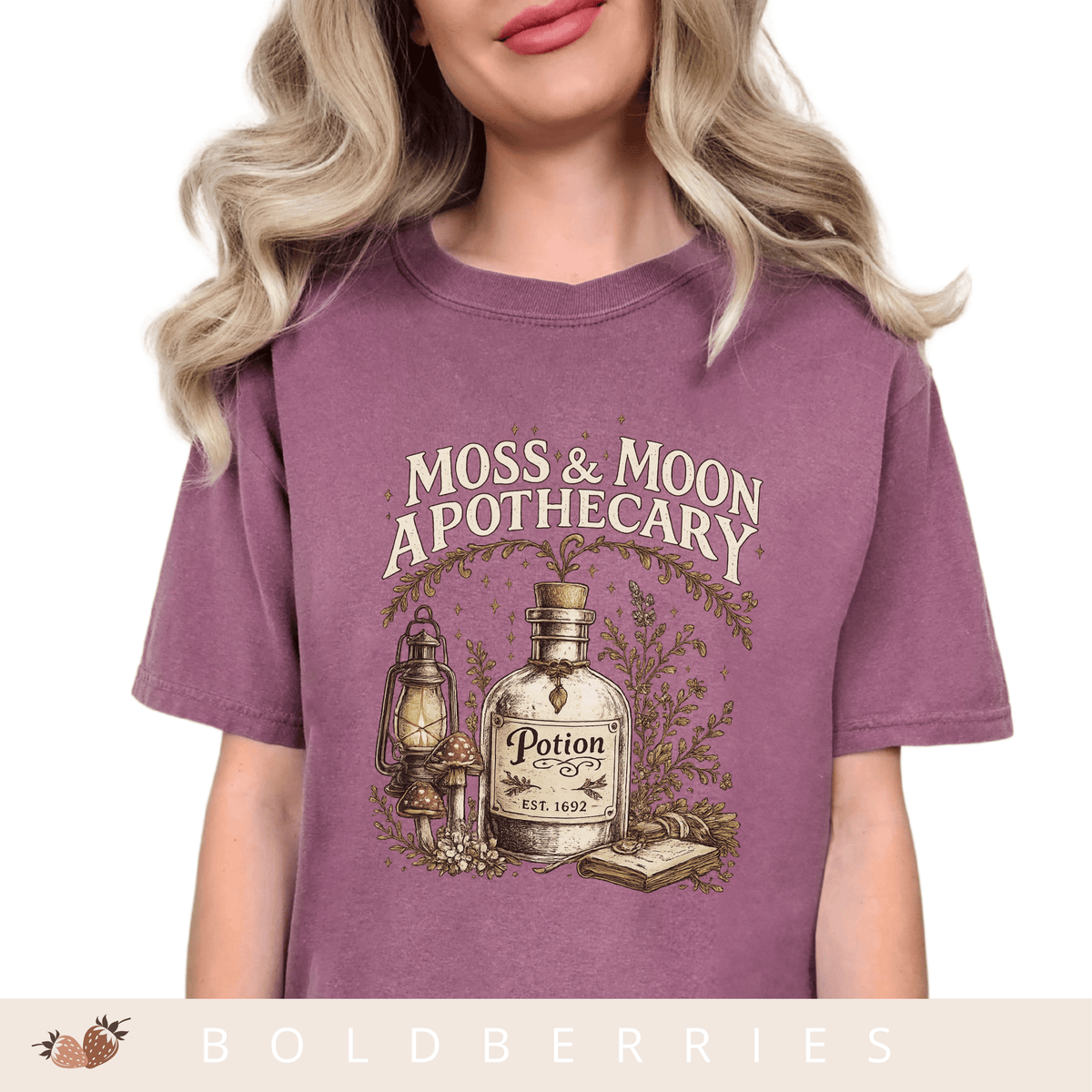 Apothecary Potion T-Shirt — Moss & Moon Vintage Herbal Design